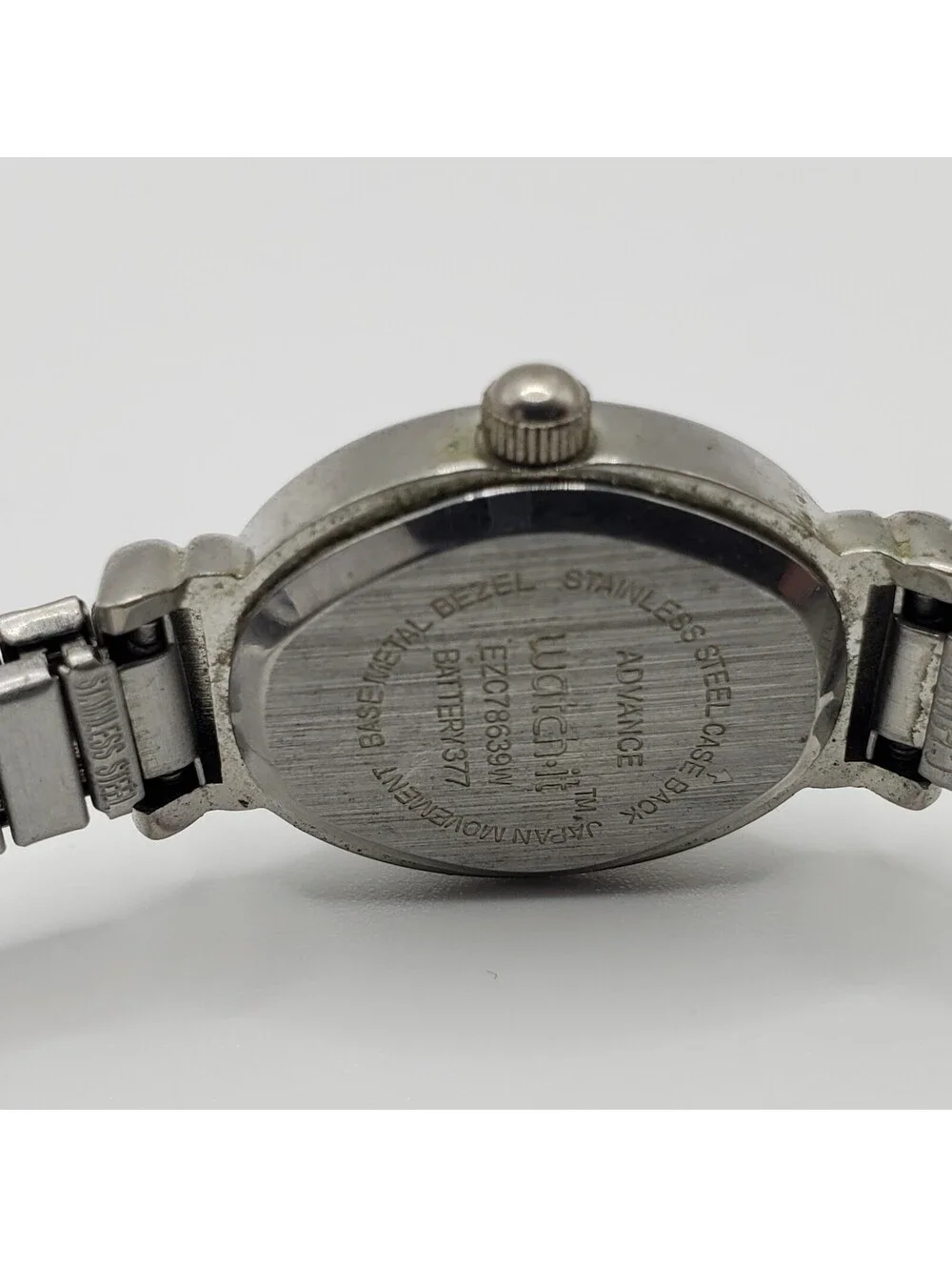 Watch-it Watch Women Blue Oval Dial Silver Tone Expandable Band New Battery